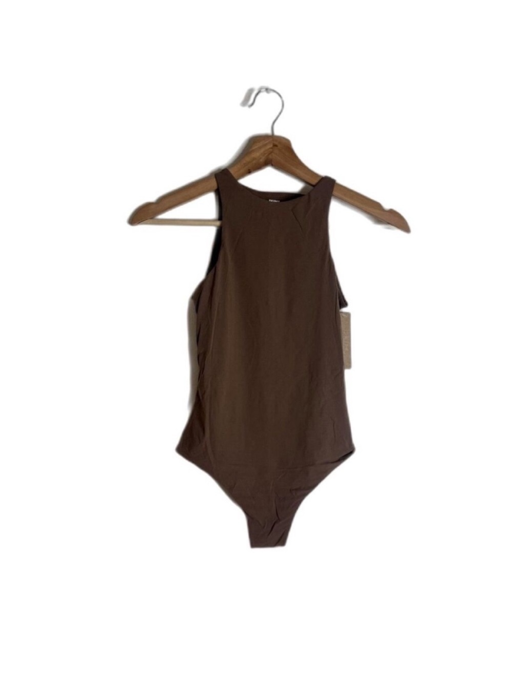 SKIMS Brown Sleeveless High-Neck Bodysuit